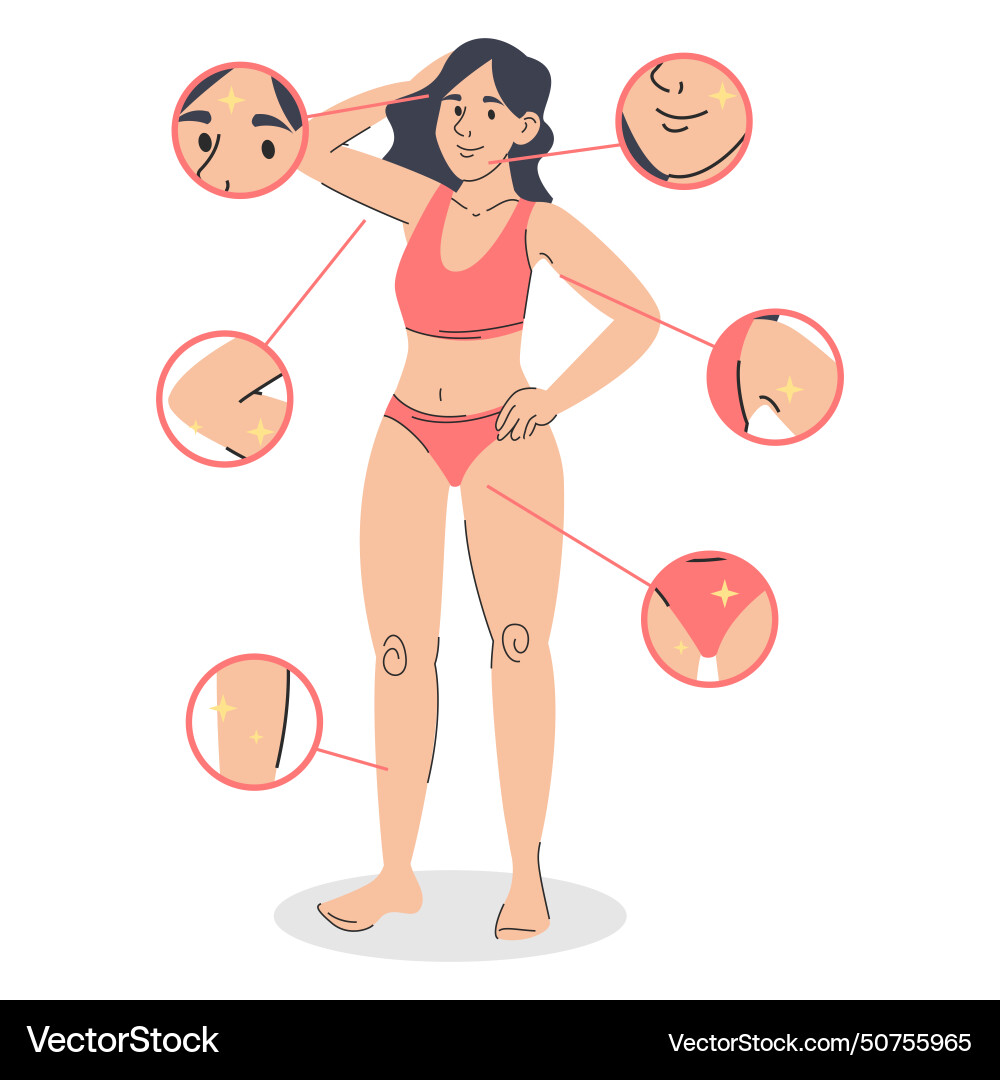 Woman after the hair removal Woman after the hair removal vector image