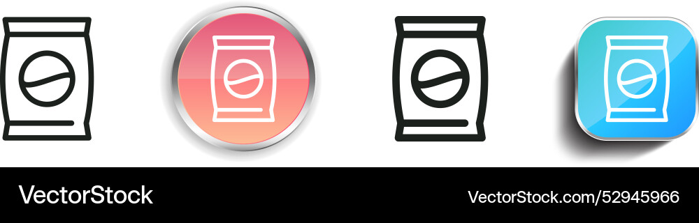 Chips icon thin linear regular and button style vector image
