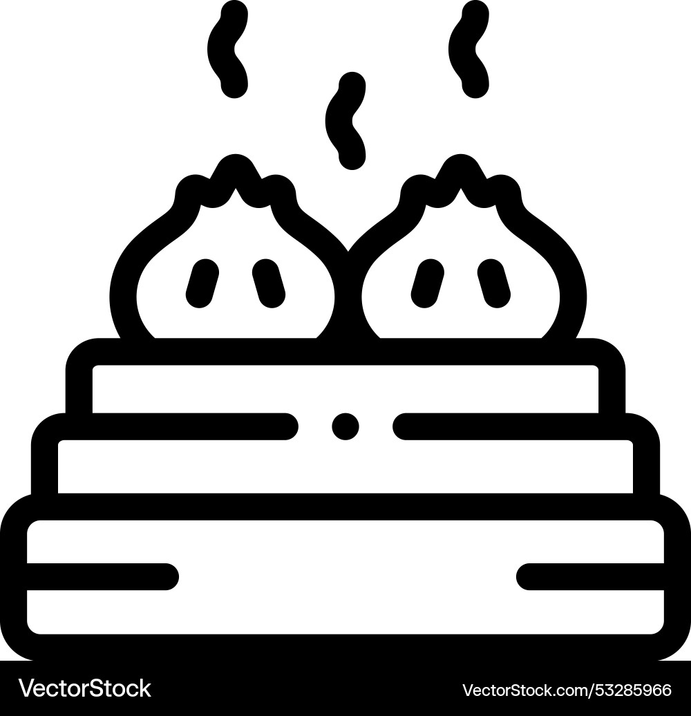 Dumplings icon thin linear style design isolated Vector Image