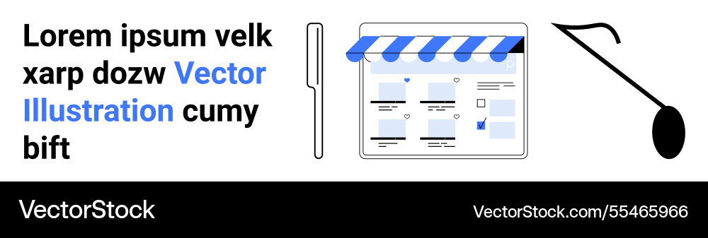 E-commerce store webpage interface with storefront E-commerce store webpage interface with storefront Vector Image