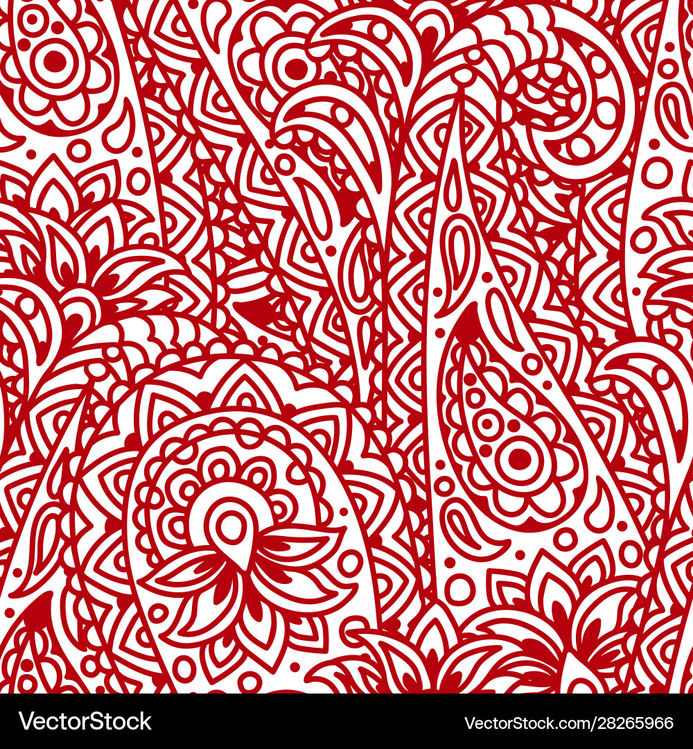 Intricate Paisley Floral Pattern Vector Image