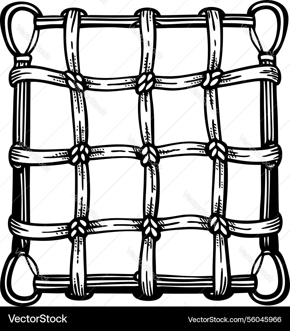 Intricate rope grid pattern black and white Intricate rope grid pattern black and white Vector Image