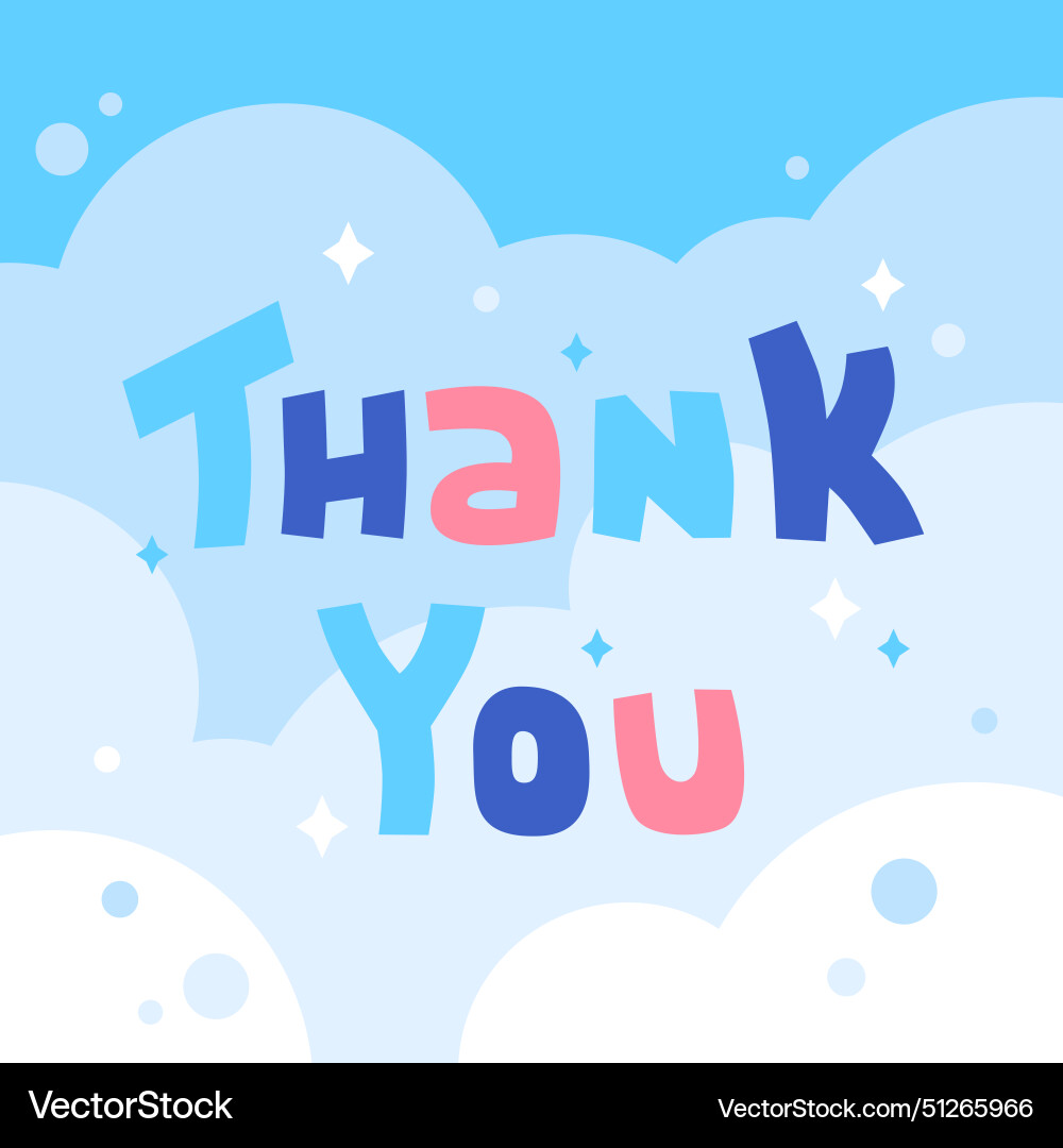 Multi-colored inscription thank you with stars Multi-colored inscription thank you with stars vector image