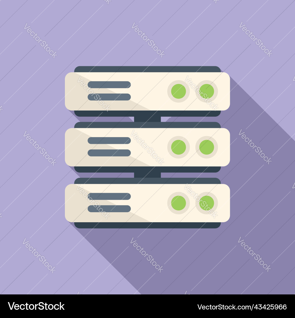 Server desktop icon flat system data Server desktop icon flat system data Vector Image