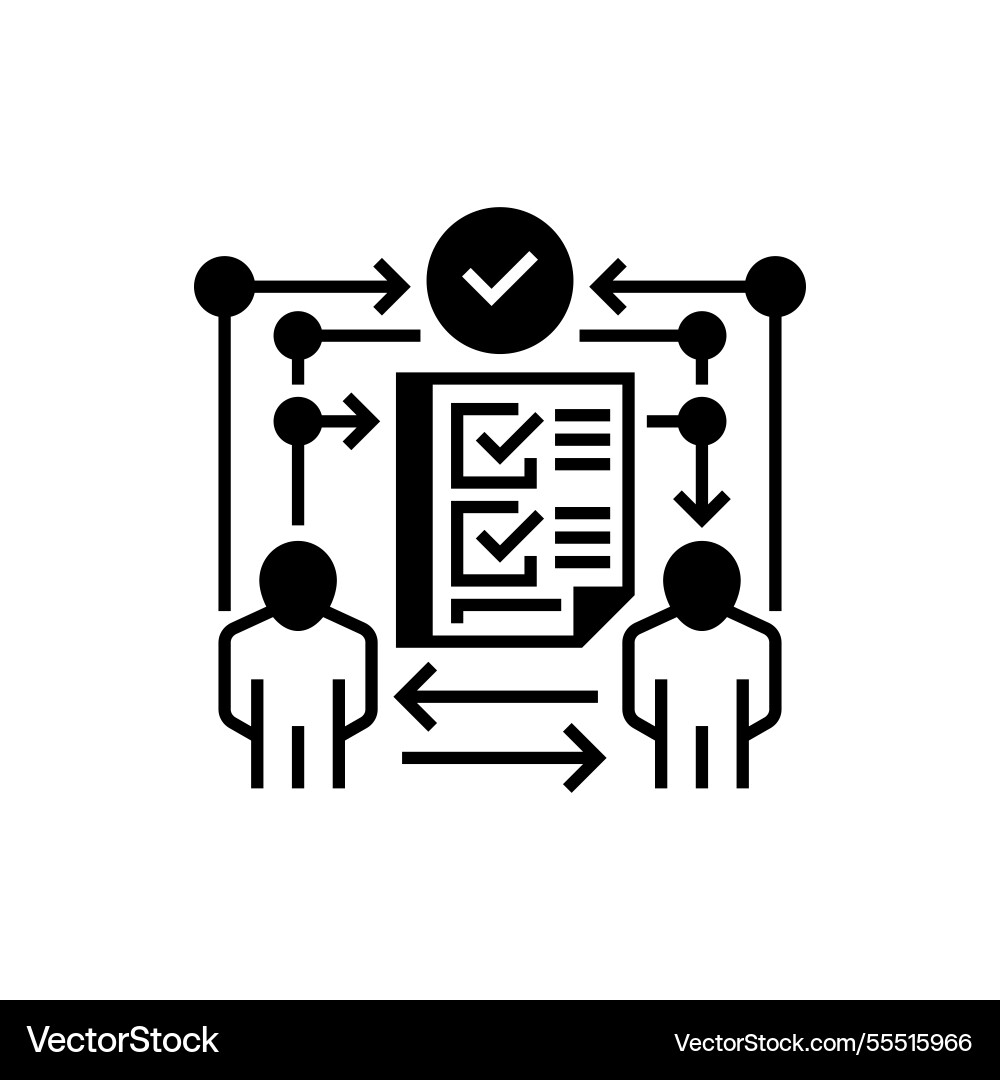 Task delegation solid line icon linear style sign Task delegation solid line icon linear style sign vector image