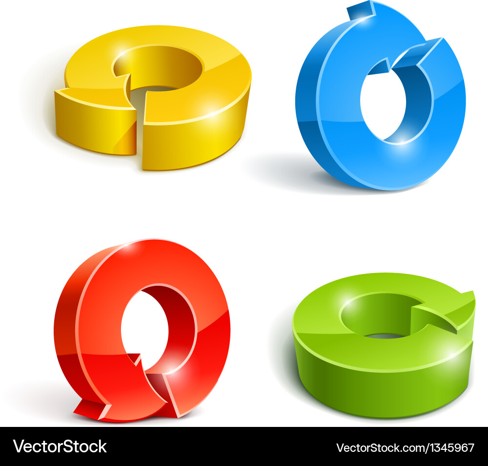 3D Pointer Arrows - Set of Icons Vector Image