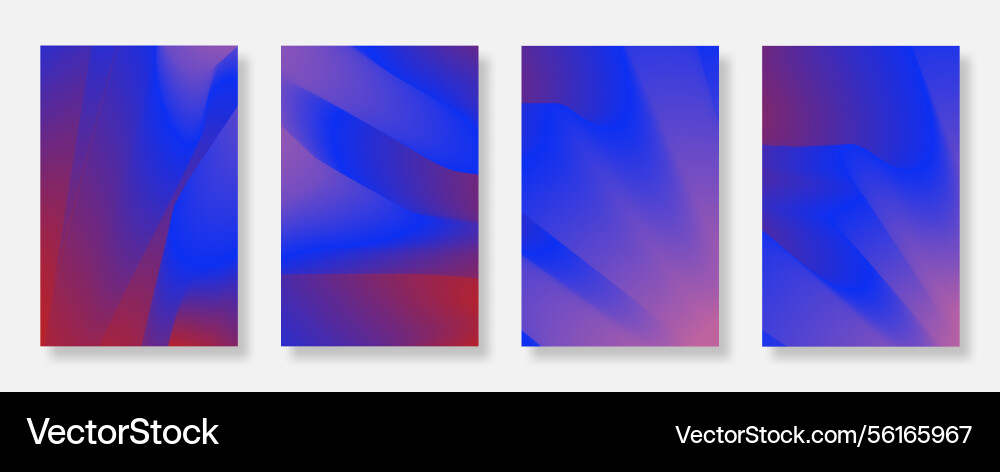 Abstract gradient wave poster background set vector image