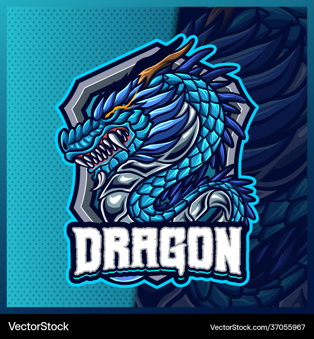 Chinese Dragon Esports Logo vector image