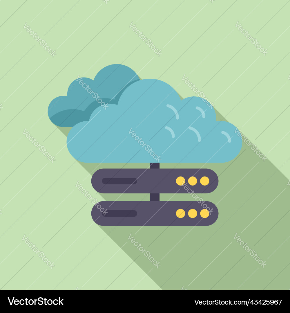 Cloud data icon flat crm database Cloud data icon flat crm database vector image