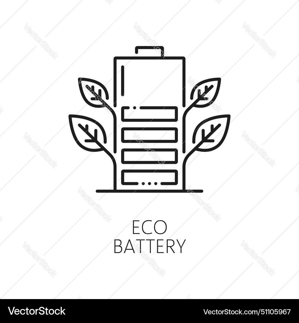Eco battery icon of green energy power and ecology Eco battery icon of green energy power and ecology vector image