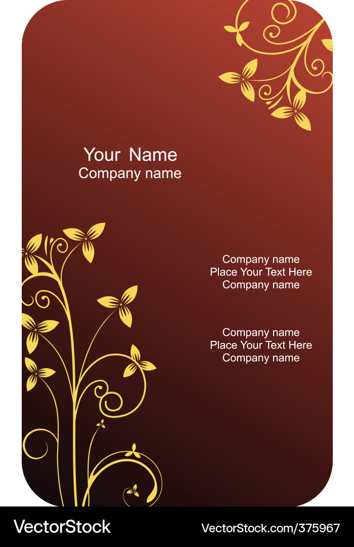 Floral Business Card Template Vector Image