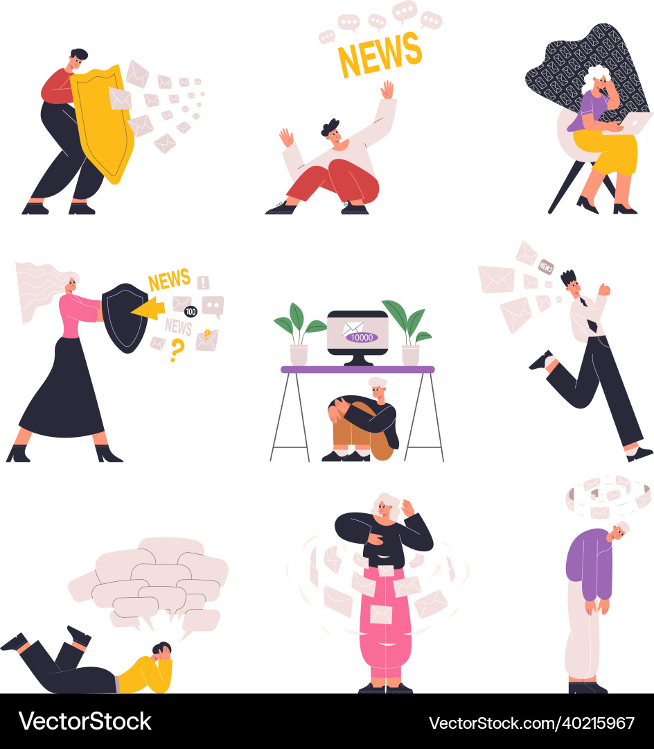 Information Overload Anxiety Vector Image