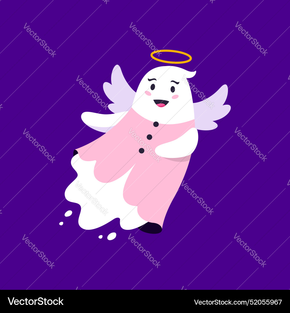 Lustiger Cartoon halloween Geist Engel Charakter Lustiger Cartoon halloween Geist Engel Charakter vektorbild