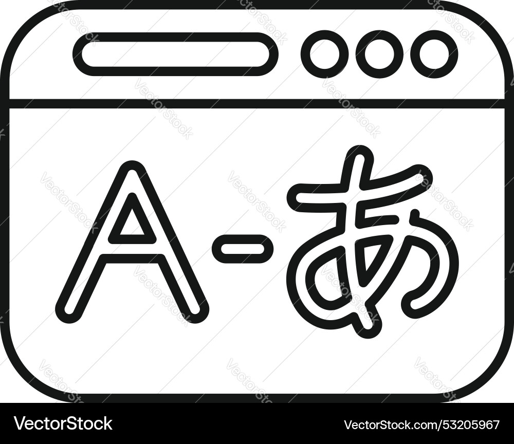 Online language translator application showing Online language translator application showing vector image