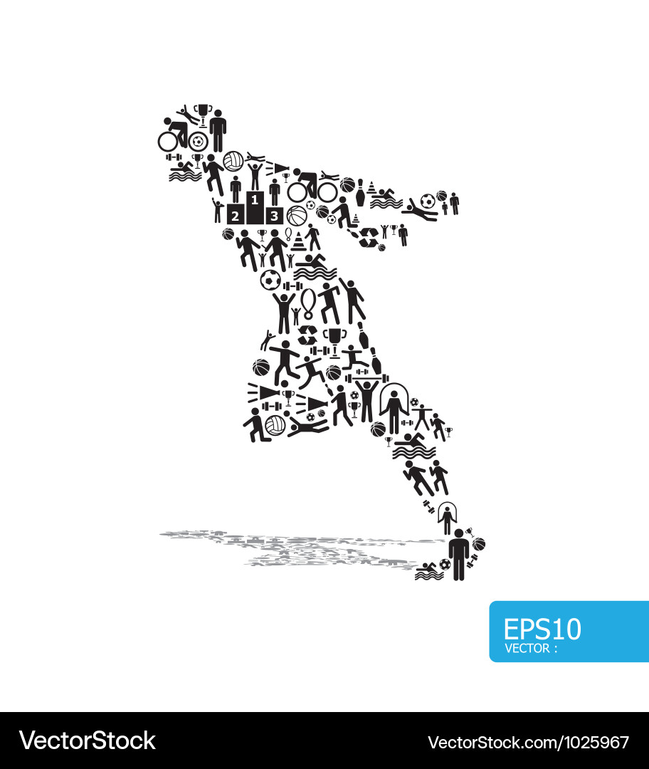 Running Man Shape Concept vector image