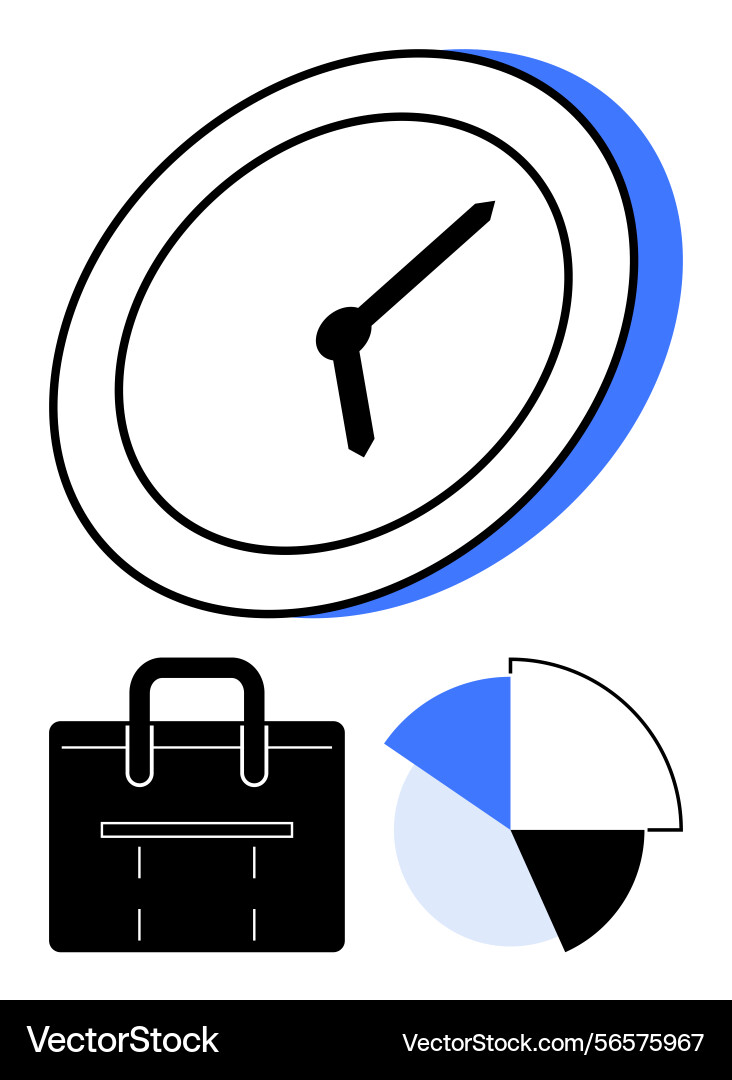 Time management and productivity with clock Time management and productivity with clock vector image