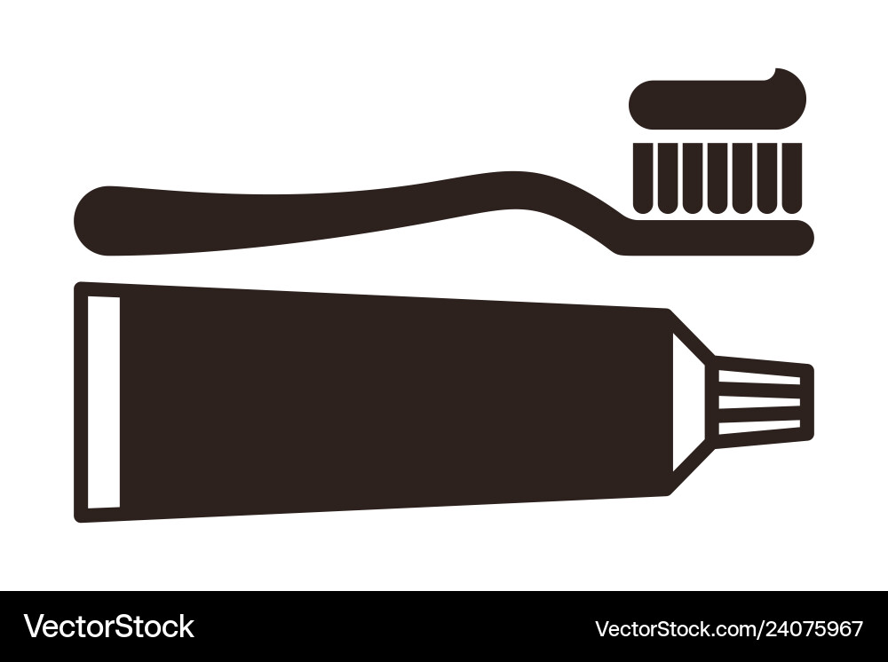 Toothbrush and toothpaste icon Royalty Free Vector Image