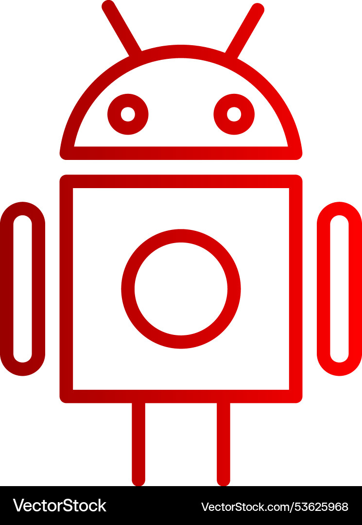 Android line gradient icon Vector Image