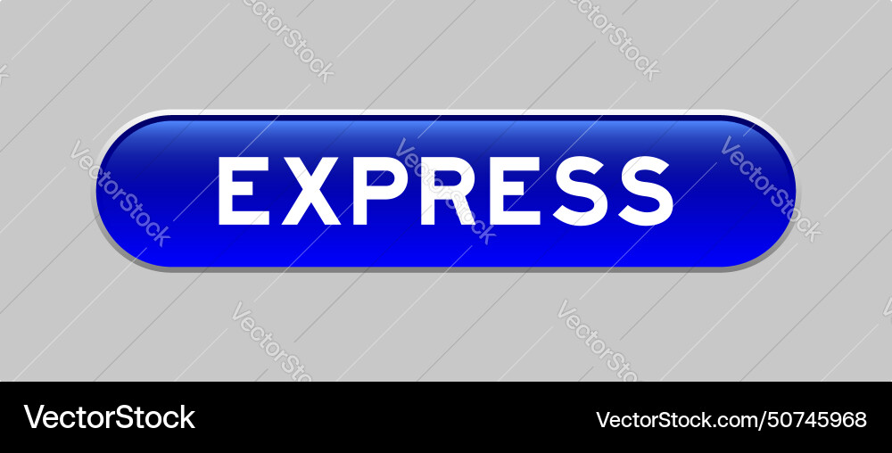 Blue color capsule shape button with word express Blue color capsule shape button with word express vector image
