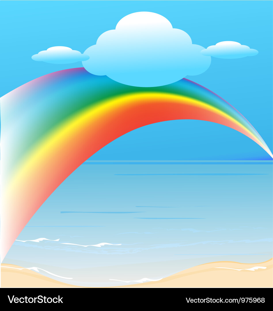 Clouds and rainbow background Royalty Free Vector Image