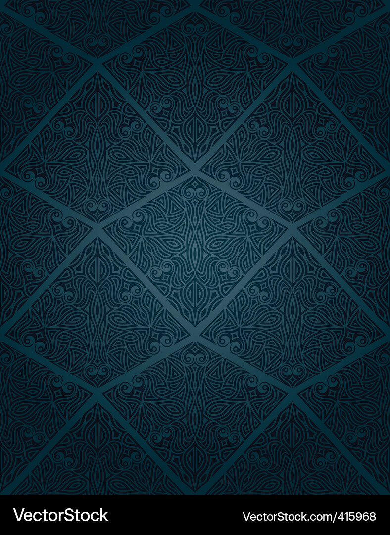 Dark Swirl Damask Pattern Vector Image