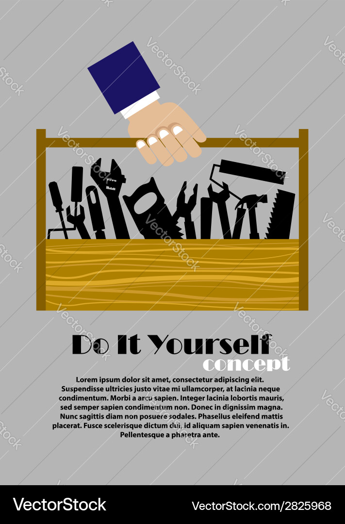 Diy flat poster with tools Vector Image