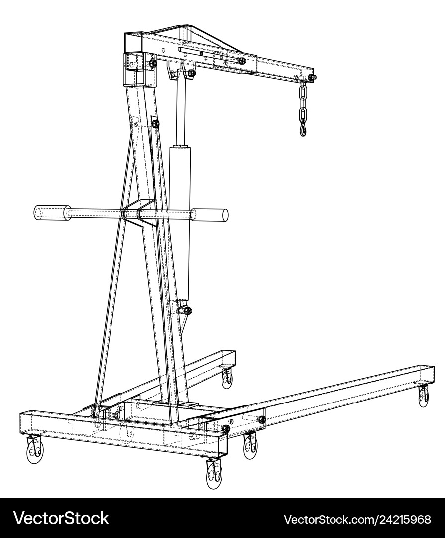 Engine hoist outline rendering of 3d vector image