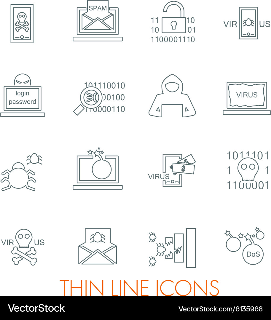 Hacker attack icons vector image