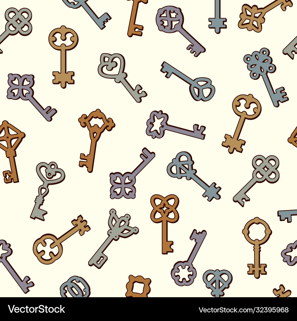 Keys pattern safety symbols key collection Keys pattern safety symbols key collection vector image