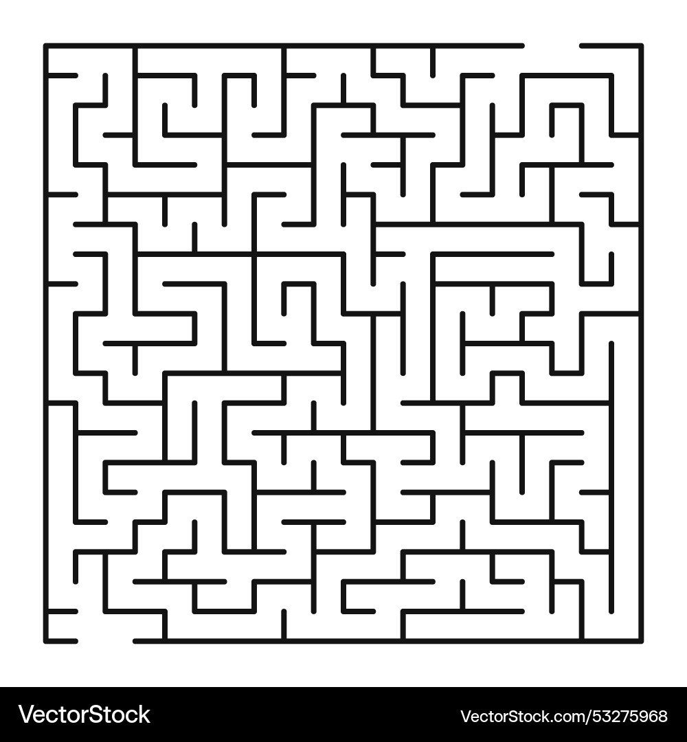 Maze shape design element there is one entrance Maze shape design element there is one entrance vector image