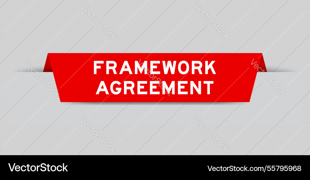 Red color inserted label with word framework Red color inserted label with word framework vector image