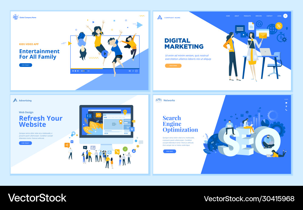 Set flat design web page templates Set flat design web page templates vector image