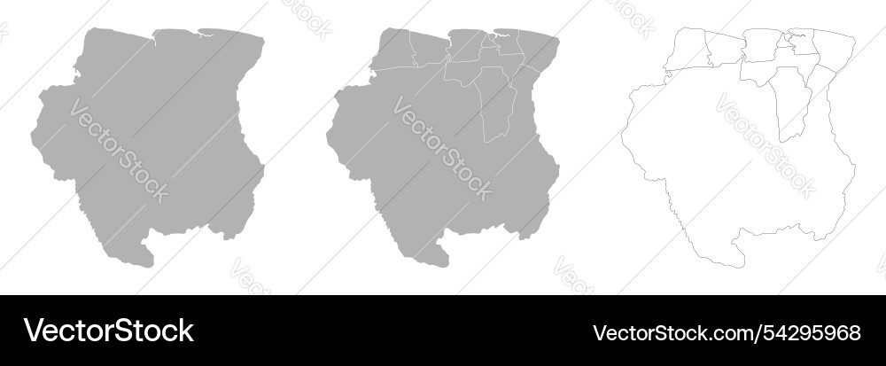 Set of suriname maps with main map and regional Vector Image