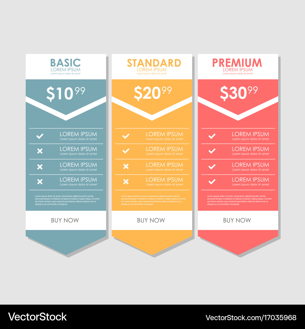 Set offer tariffs ui ux banner for web app vector image