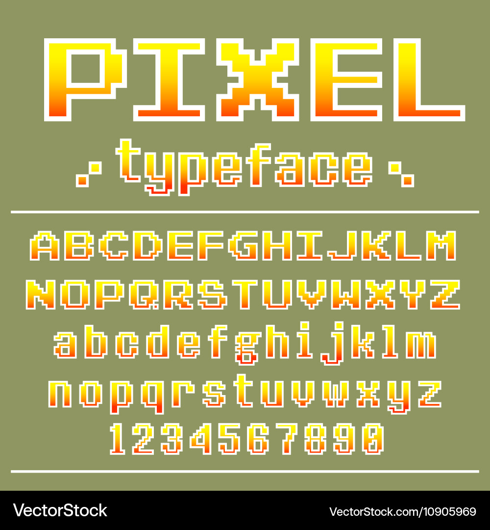 8-Bit Pixel Font Retro Typeface vector image