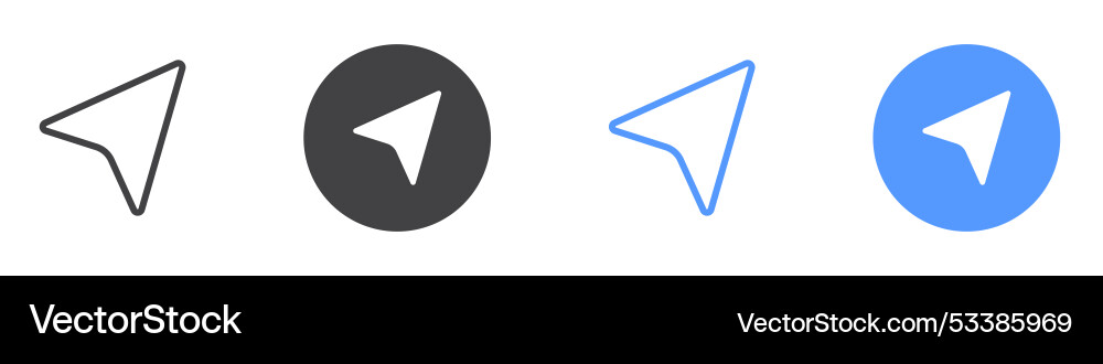 Cursor icon flat line symbol set vector image