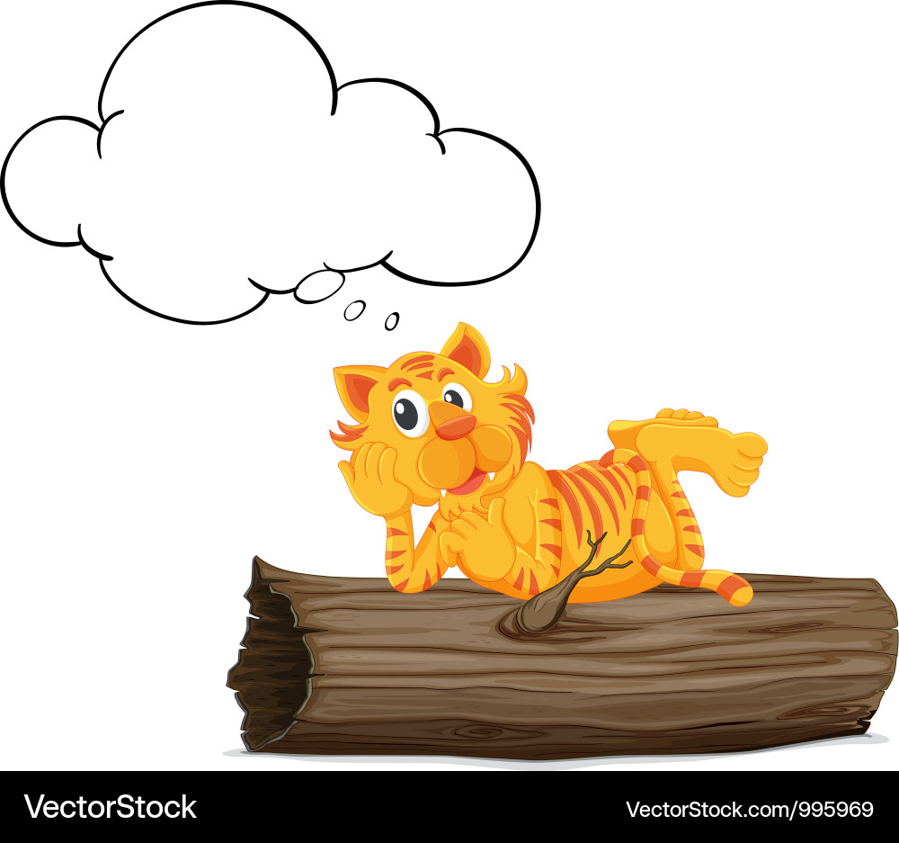 Relaxing Tiger on Log Vector Image