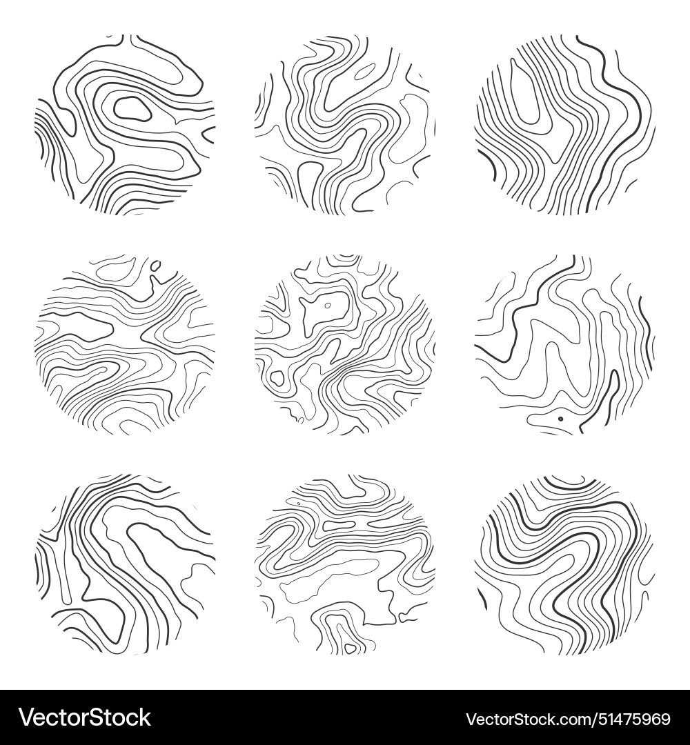 Topographic map with contour lines geographic Topographic map with contour lines geographic vector image