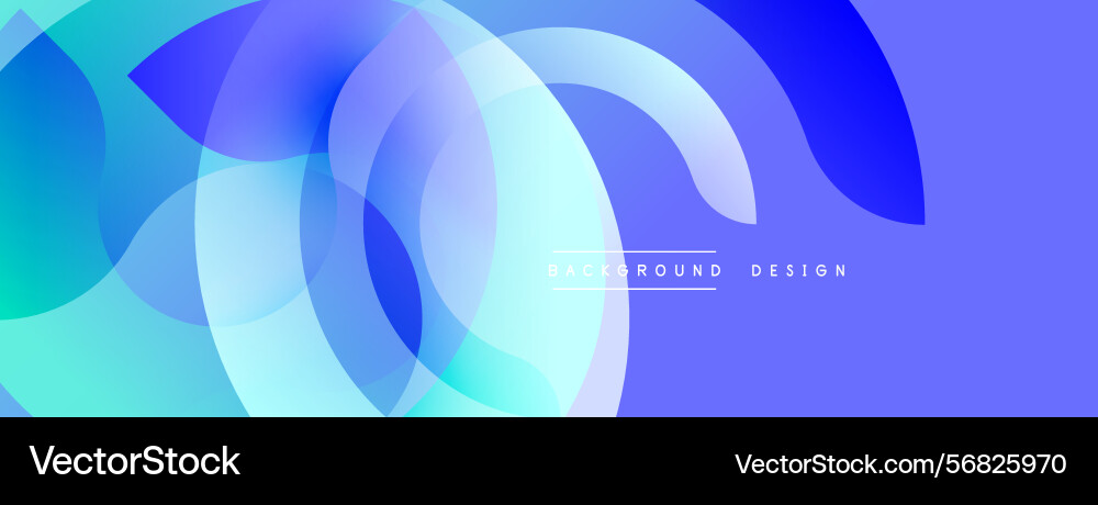 Abstract blue design features overlapping circles Vector Image