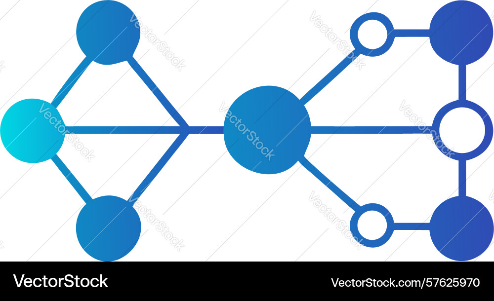Abstract connected dots network icon design vector image