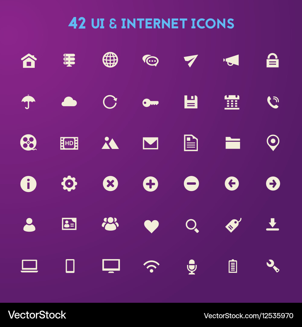 Big ui and internet icon set Vector Image