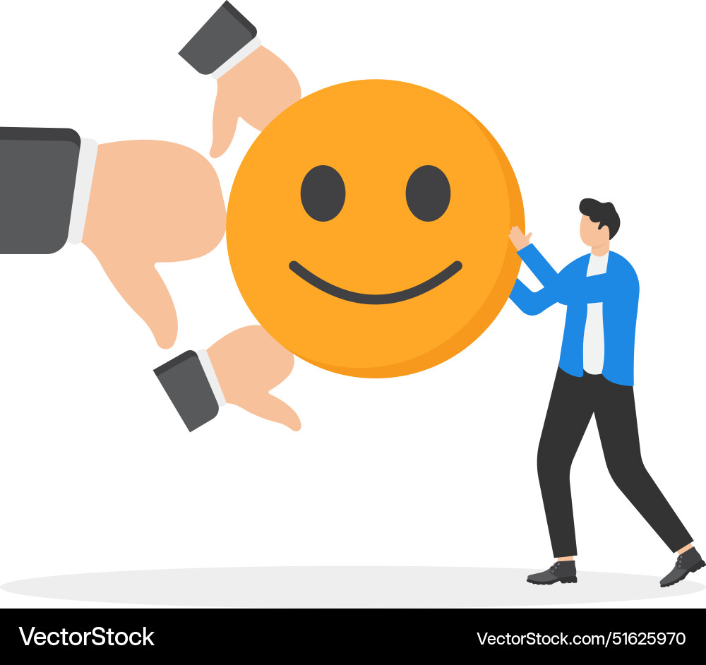 Dealing with negative feedback review or comment Dealing with negative feedback review or comment vector image