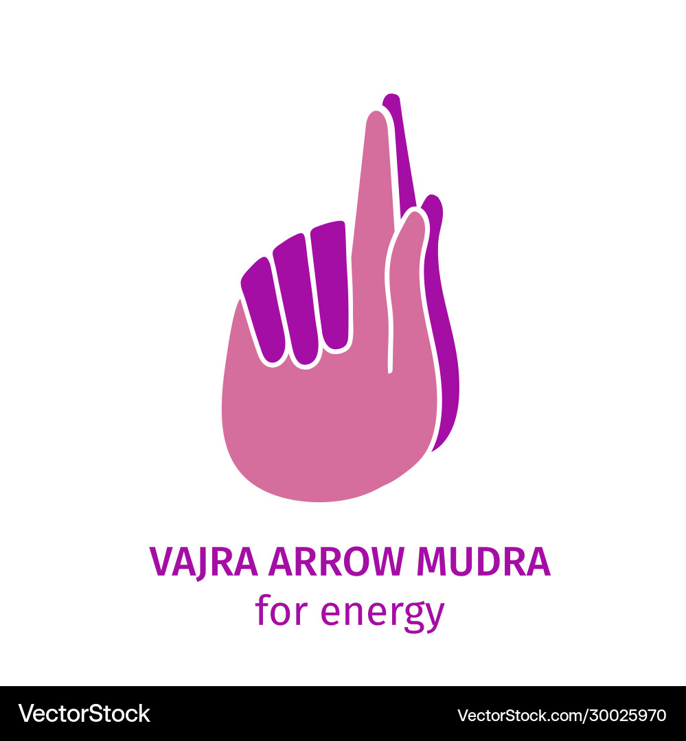 Element yoga vajra arrow mudra hands Element yoga vajra arrow mudra hands vector image