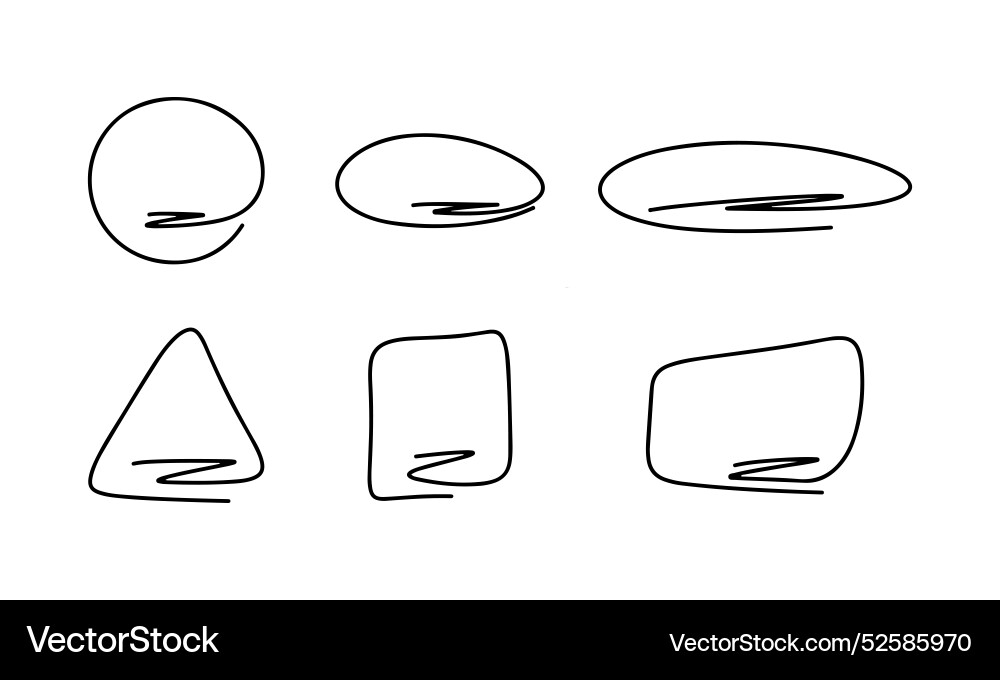 Frame of different shapes for text hand drawn Frame of different shapes for text hand drawn vector image