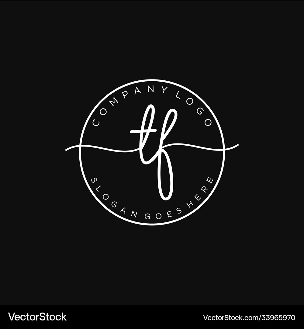 Initial tf handwriting logo with circle template – Royalty-Free Vector ...