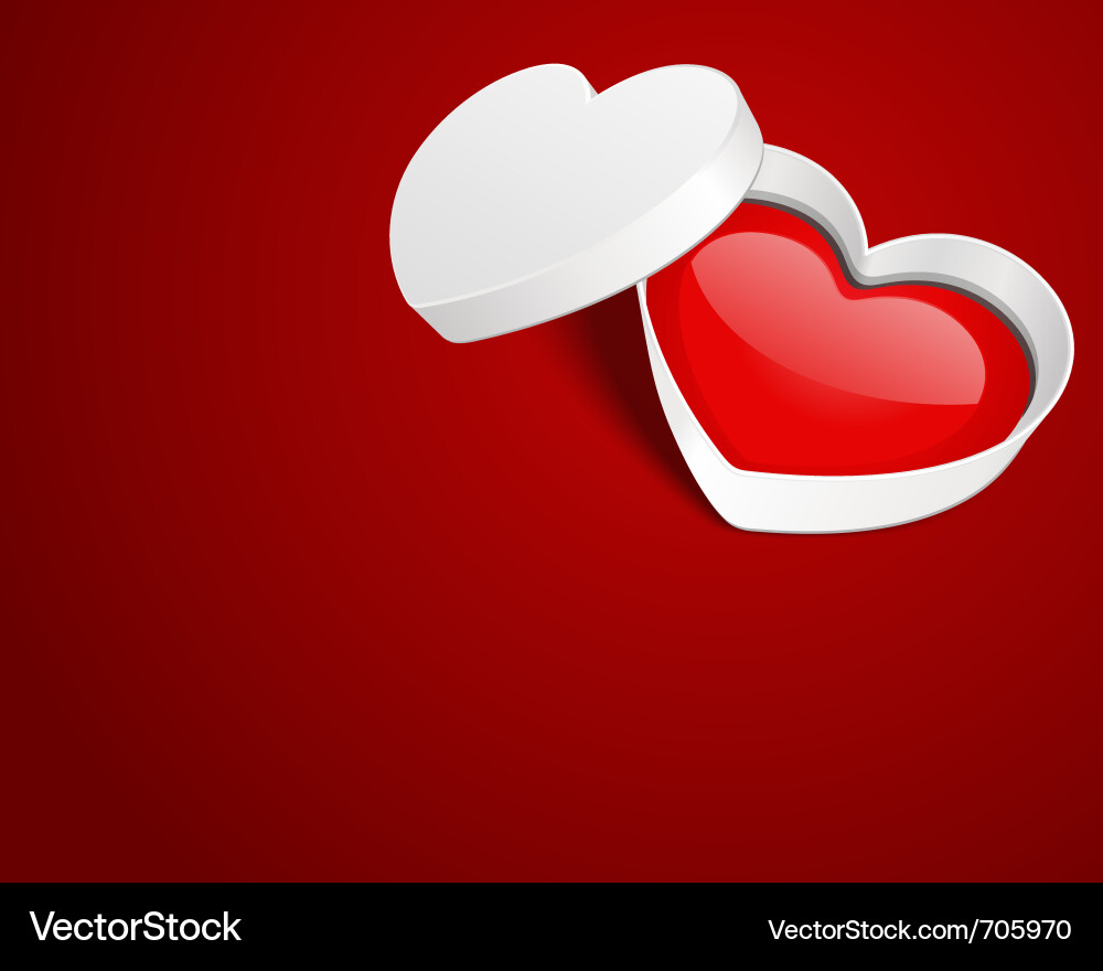 Open gift heart Vector Image