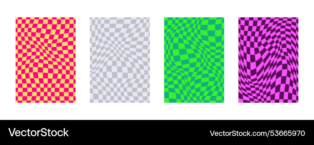Psychedelic checkerboard pattern Psychedelic checkerboard pattern vector image