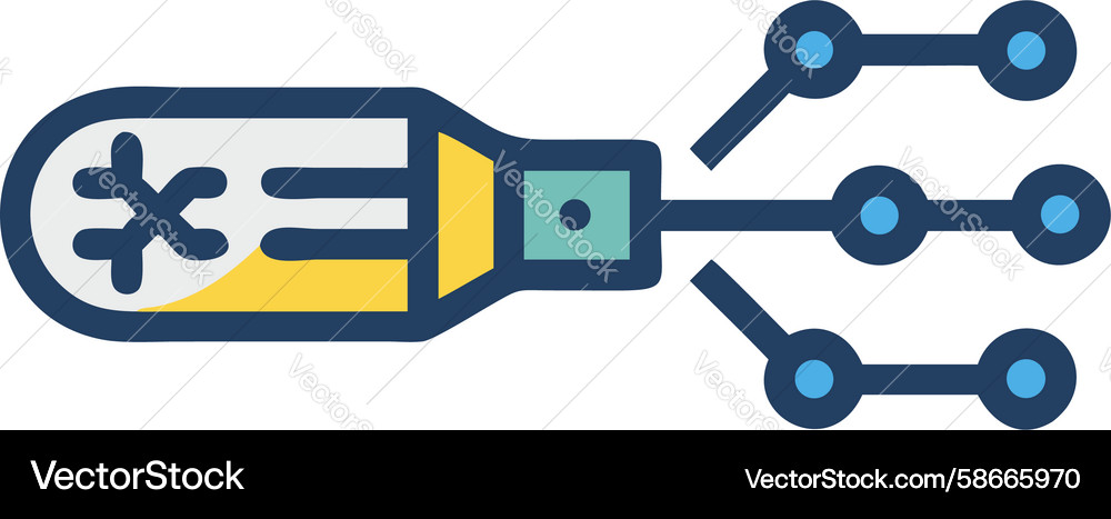 Screwdriver with circuit points for electronics Vector Image