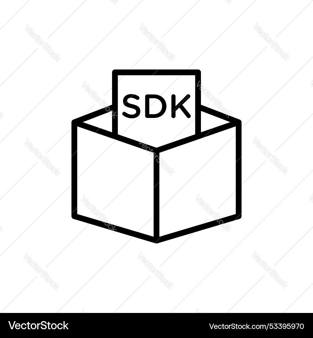 Sdk line icon isolated on white background Sdk line icon isolated on white background vector image