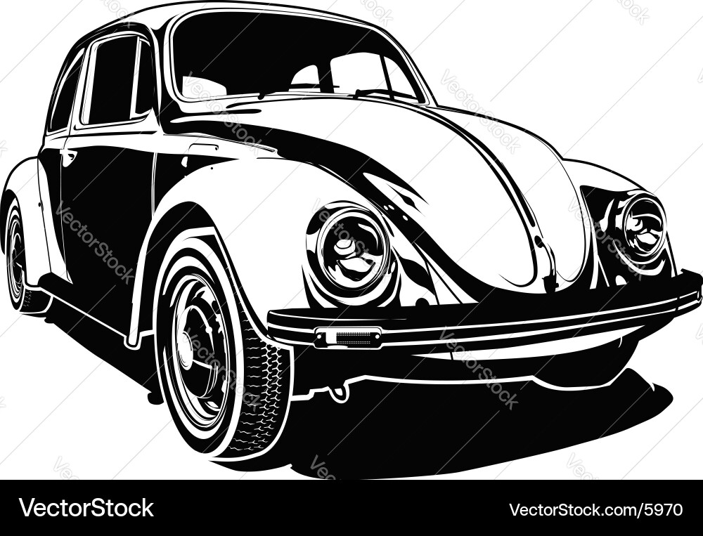Vintage VW Beetle vector image